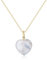 COAI Geschenkideen 925 Sterling Silber Damen Goldkette mit Mondstein Edelstein Herz Anhänger Halskette