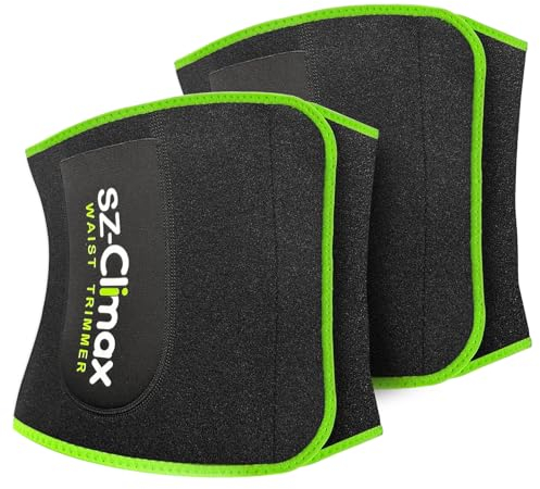SZCLIMAX Tailletrimmer für Frauen und Männer, Taillentrainer Gürtel, Schweißband Taillentrainer für Hochintensives Training - 2er-Pack Grün