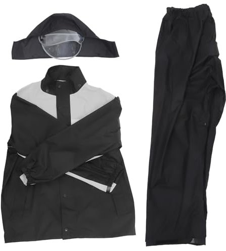 SOLUSTRE 1juego Traje De Lluvia Para Motocicleta Para Hombre Chaqueta y Pantalones Impermeables Equipamiento Exterior Para Motociclistas Confort y Seguridad Climas Lluviosos Talla