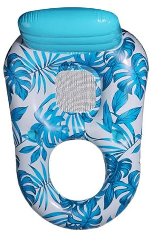 Matelas gonflable de piscine, grande chaise longue de piscine – Radeau d'eau en plein air, flotteur de piscine avec porte-gobelet, radeau confortable pour la plage, les fêtes, la détente, la