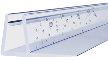 WITEN&NOCK Duschdichtung 2 x 200cm Ersatzdichtung für 8/9/100mm Dusche Wasserabweiser Dichtungsprofiler Dichtung Gerade Gummilippe 15mm