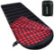 Poepore Schlafsack Outdoor Winter für Erwachsene Extra Breit 4 Jahreszeiten XXL Schlafsäcke Warmer Baumwolle Flanell Deckenschlafsack beim Camping Wandern Abenteuern 230 * 100CM Rot