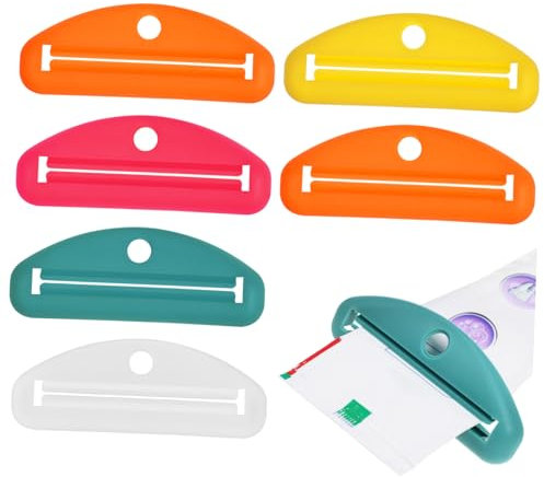 FOMIYES Zahnpastatuben Ausdrücker 6 Stück Kunststoff Farbig Mit Rollen Mehrzweck Tubenausdrückwerkzeug Für Zahnpasta Und Handcreme Badezimmer Zubehör