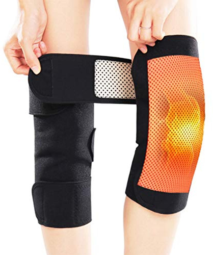 Adjustable Self-Heating Magnetic Tourmaline Therapy Knee Pads - 2 Pairs, Unisex Brace Protector for Arthritis Pain Relief