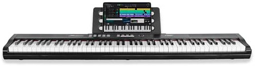 STRICH 88 Key Digital Piano Electric Keyboard with Semi-Weighted Sensitive Keys, Sustain Pedal, Portable Design for Beginners, Black, SEP-150S