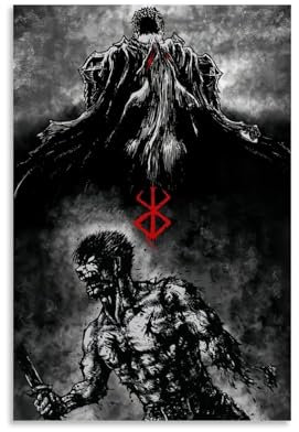 AFUQIPCW Berserk Klassisches Anime-Poster, 30 x 45 cm, ungerahmt, Wandkunst für Schlafzimmer, dekorative Malerei