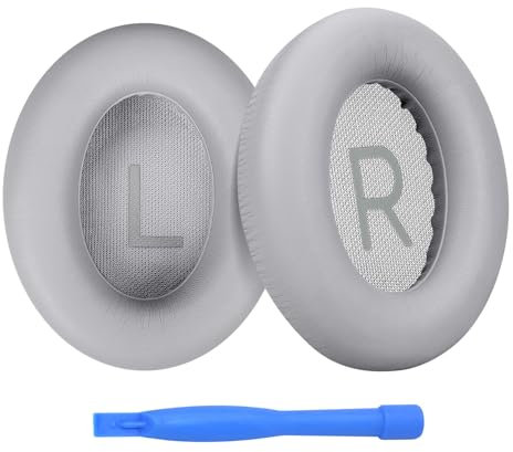 MMOBIEL Ersatz Ohrpolster für Bose NC700 / Bose 700 Noise Cancelling Kopfhörer Memory- Schaumstoff und Protein PU Kopfhörer Ohrpolster – Ersatzpolster – Hellgrau