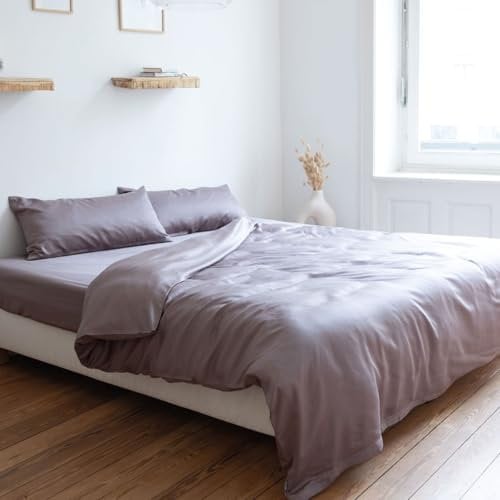 AGA.PIE Bambus Lyocell Bettwäsche-Set 200x200 + 2X 80x40 cm - Braun-Grau, 100% Bio Oeko-Tex 100, für Allergiker, Antibakteriell, Ganzjahres-Bettwäsche, Atmungsaktiv, Geruchshemmend, Besonders sanft