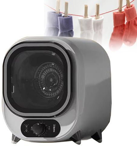 Secadora De Condensación, Secadora De Ropa Eléctrica, Mini Secadora Centrifugada Portátil, 5 Modos De Secado, Carga De 0,8 Kg, Secadora De Tambor De Acero Inoxidable, Secadora De Ropa Ventilada(White)