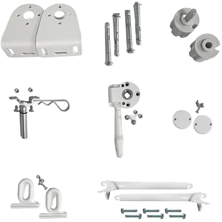 FRAMIG® Kit Accessori di Ricambio per Tenda da Sole a Caduta Senza Cassonetto con Braccetti da 50 cm. (1 - Bianco, per Rullo Diametro 70 MM)