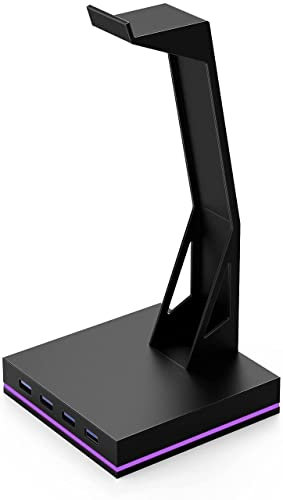 GOOPEEG Support Casque Gamer Support De Casque avec 4 Ports USB 2.0 Support De Casque RVB pour Accessoires Gamer Gaming PC Support Casque Audio