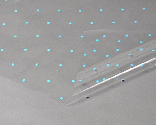 Blue Polka Dot Cellophane Gift Wrap (2m x 800mm Folded Sheet) Extra Wide | Ideal for Florists, Gift Hampers, Flower Bouquets, Gift Baskets, Floral Displays, Sweets, Cake Trays and Gift Boxes