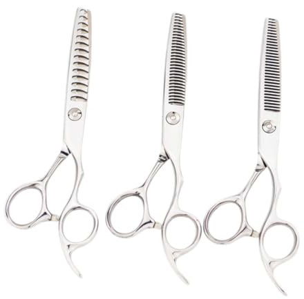 HONITANO 3 Stück Haarschnitt-Tool haarschneidemaschine trimmer barber scissors Haarschneidehilfsmittel Friseurwerkzeug barber tools gerade Schere Edelstahlschere Haarschere Silver