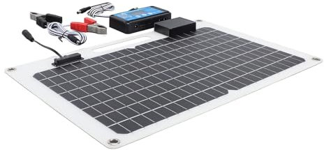 Kit De De Panneau Monocristallin 100W Avec Contrôleur 100A Et Doubles Ports USB Pour Batteries 12V 24V Solution Efficace Et Polyvalente Système Portable Haute Performance Pour Usage Extérieur Et Do