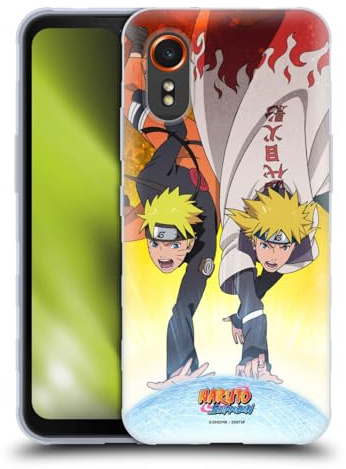 Head Case Designs Offizielle Naruto Shippuden Naruto und Minato Schluessel Kunst Gel Handyhülle Hülle [Militärischer Schutzgrad] Kompatibel mit Samsung Galaxy Xcover7 5G