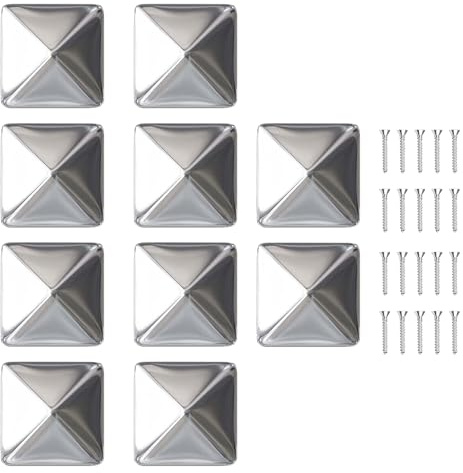 Aartner Fence Post Caps 3x3/4x4 inch, 10PCS Stainless Steel Fence Toppers, Weatherproof Fence Post Toppers, Square Fence Caps with Screws - Rot Protection, Durable Outdoor Post Covers (10, 8x8cm)