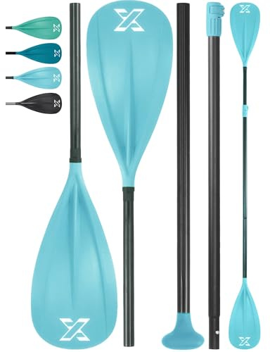 ZLX Sup Paddel 167-208cm,3 oder 4 Abnehmbaren Teilen,Verstellbares paddel für Stand-up Paddling mit Glasfaser Blade Perfekt für Surfen und Wassersport Vergnügen,kajak paddel,Stand Up Paddle Zubehör