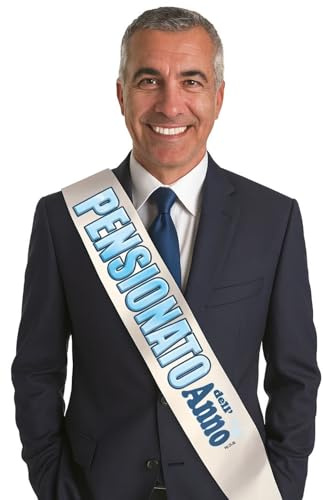 Ritria Fascia Pensionato dell’Anno - Gadget Divertente per Festa Pensione Uomo - Idea Regalo Originale Pensionamento