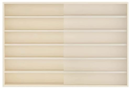 HOMELEN Floating Shelves Wall Mounted Shelf, Wall Display Case with Shelf Beige 80 x 8,5 x 54 cm Plywood, Picture Ledge Display Shelf for Decor, Collectibles - Home, Bedroom, Bathroom, Office