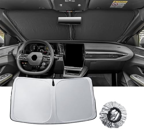 LUWU [Actualización] Compatible con Renault Megane E-Tech 2022-2026 Parasol Coche Plegable Parabrisas Interior Parasol Parasol Delantero Protección UV Protección contra el Calor Megane E-Tech