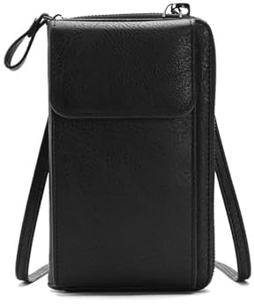 QIUPFGUT Handy Umhängetasche Damen, Handytasche zum Umhängen, PU Leder Umhängetasche, Brieftasche Leder Geldbörse, Smartphone Handytasche mit Geldbörse, Handtasche