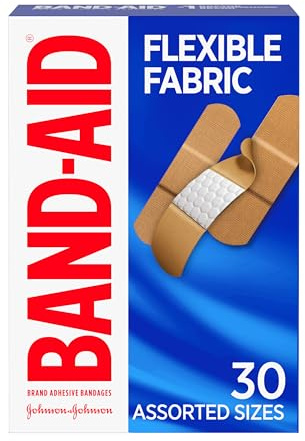 Band-Aid Brand Flexible Fabric Adhesive Bandages, Comfortable Sterile Protection & Wound Care for Minor Cuts & Burns, Quilt-Aid Technology to Cushion Painful Wounds, Assorted Sizes, 30 ct
