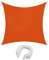 jarolift Sonnensegel Quadrat, Wasserabweisend, Sonnenschutz Sichtschutz für Terrasse Garten Balkon, Polyestergewebe, 500 x 500 cm, Orange