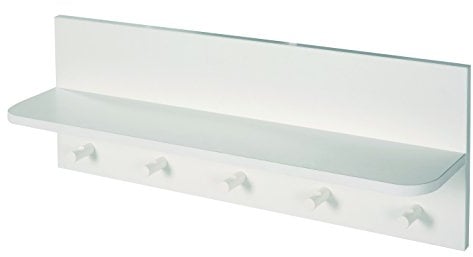 roba Wandgarderobe, 1 Ablage, 5 Haken weiß, für Wand Diele/Bad oder Garderobe im Kinderzimmer