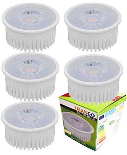Trango 5er Pack MOCOBSD*5 dimmbar LED Modul Ultra Flach Höhe: 23mm - 3000K warmweiß zum Austauschen GU10 & MR16 Halogen Leuchtmittel für Einbauleuchten, Deckenstrahler, Einbaustrahler, Deckenleuchte