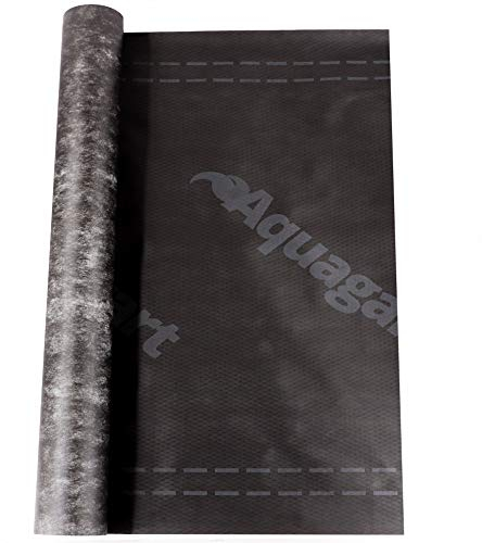 Hochwertige diffusionsoffene Unterspannbahn von Aquagart I 150m Schalungsbahn schwarz 130g/m² 1,5m breit SD-Wert: 0,02m I Dachfolie wasserdicht & atmungsaktiv I Dachbahn Dachpappe Dachunterspannbahn