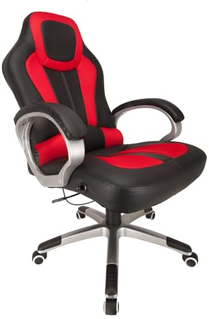 RayGar Red Gaming Sports Racing Style Chair Computer Desk Reclining Office Chair