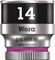 Wera 05003726001 8790 HMA HF Zyklop Socket Spanner with 1/4 Inch Drive with Retaining Function 13.0 mm Cyan 11, pink, 05003729001