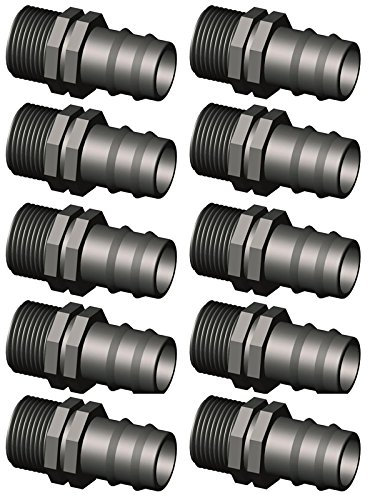 Geradeverbinder für 16 mm Tropfschlauch, 1/2 Außengewinde, 10 Stück, Schlauchadapter