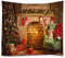 Goodbath tapisserie de Noël, joyeux noël arbre de Noël brique cheminée bas mural chambre salon dortoir tapisserie, 200 x 150 cm, coloré