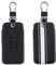 kwmobile Accessoire Clé de Voiture Compatible avec Renault Smart Key 4-Bouton (Keyless Go Uniquement) - Coque de Protection en Simili Cuir - Bande de Couleur Blanc-Noir