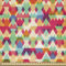 ABAKUHAUS Abstrakt Gewebe als Meterware, Bunte Dreiecke Geometrisch, Dicht Gewebter Stoff zum Nähen Polster Wohnaccessoires, 3M (148x300cm),Dunkles Himmel Blau Gelb Aubergine