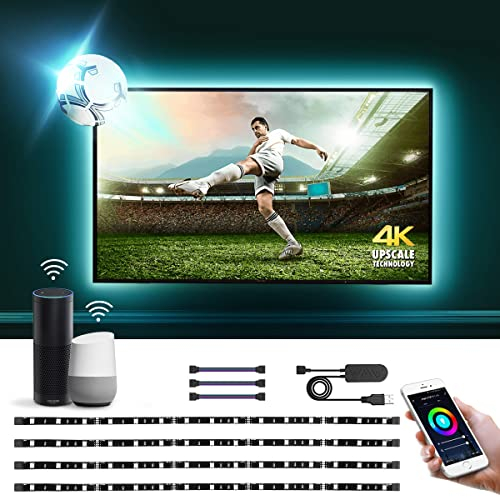 Lepro Smart LED Strip 2M, TV Hintergrundbeleuchtung, RGB 60 LEDs, Wifi LED Streifen, Wlan USB LED Band, Superhell Selbstklebend Lichtband Fernseher Beleuchtung, Kompatibel mit Alexa,Google Home