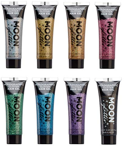 Moon Glitter - Holografisches Glitzer-Haargel - 20ml - Set mit 8 Farben
