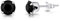DTPsilver® - Orecchini Cristallo Nero - Orecchini Donna Argento 925 Punto Luce - Orecchini Neri Punto Luce - Orecchini Piccoli a Lobo - Orecchini Donna Neri - Diametro 6 mm