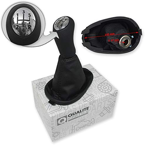 LEDER SCHALTKNAUF + SCHALTSACK SCHALTMANSCHETTE SCHALTKNOPF 5-GANG