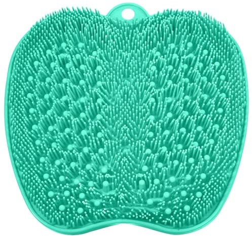 BESKAR Fußwäscher Bath Massage Pad mit Rutschfesten Saugnäpfen, Fuss Wäscher Dusche zum Reinigen der Füße Peeling No Bend, Fußpunkte Reflexzonenmatte zur Entspannung der Füße