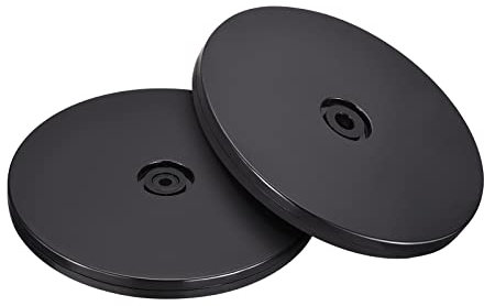 sourcing map 5inch Rotating Swivel Stand with Steel Ball Bearings Lazy Susan Base Turntable for Kitchen Corner Cabinets, Black Pack of 2