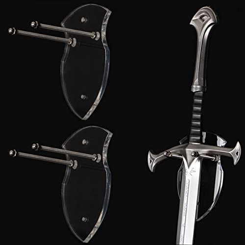 WANLIAN Lot de 2 supports muraux en acrylique pour épée, couteau, poignard (transparent)