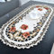 Tischdecke, waschbar, oval, Vintage-Stil, bestickt, Spitze, 40 x 85 cm