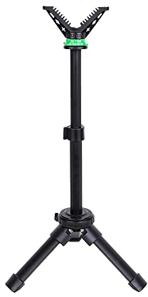 WILDGAMEPLUS Trípode Portátil de Tiro Rápido para Rifle, Ajustable, Compacto y Ligero de Aluminio Fundido con Soporte en V de 360 Grados T05C (T05C Altura 11.8~16.9 Pulgada)