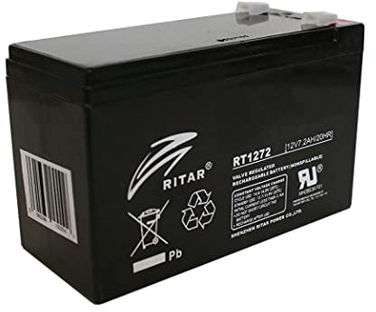 ritar 12V Charge 7.2 Ah Lead-Acid Sealed Battery - for UPS, video surveillance and alarm systems - mobility scooters
