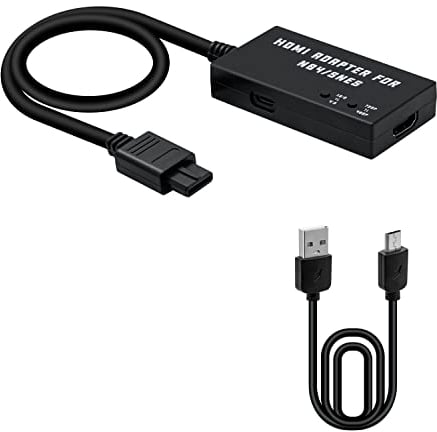 Mcbazel N64 vers HDMI Convertisseur pour Console N64/SNES Câble HDMI vers Prise en Charge HDTV 480p/720p/Audio Stéréo/Rapport d'aspect 16:9/4:3