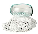 J-Line Vase Sur Pied Pierre De Lave/Verre Recyclé Blanc/Transparent Extra Small