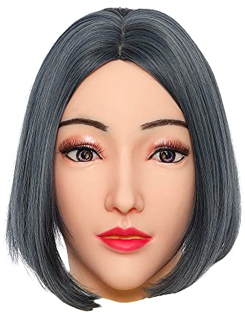 KUMIHO Female Crossdresser Mask Realistic Silicone Mask Halloween Mask for Cosplay Drag Queen Party Alice Weiß, Einheitsgröße