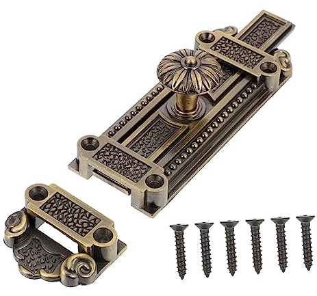 OSALADI 1 connecteur pour meubles vintage - Matériel de porte de grange - Serrure coulissante pour porte vintage - Verrou de sécurité - Verrou de porte